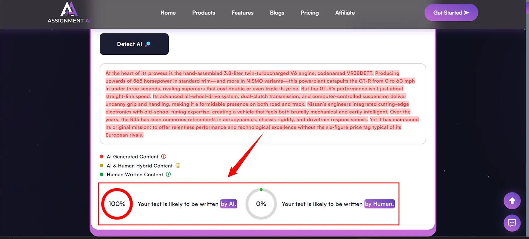 Checked AI Content in Assignment GPT.AI Detector