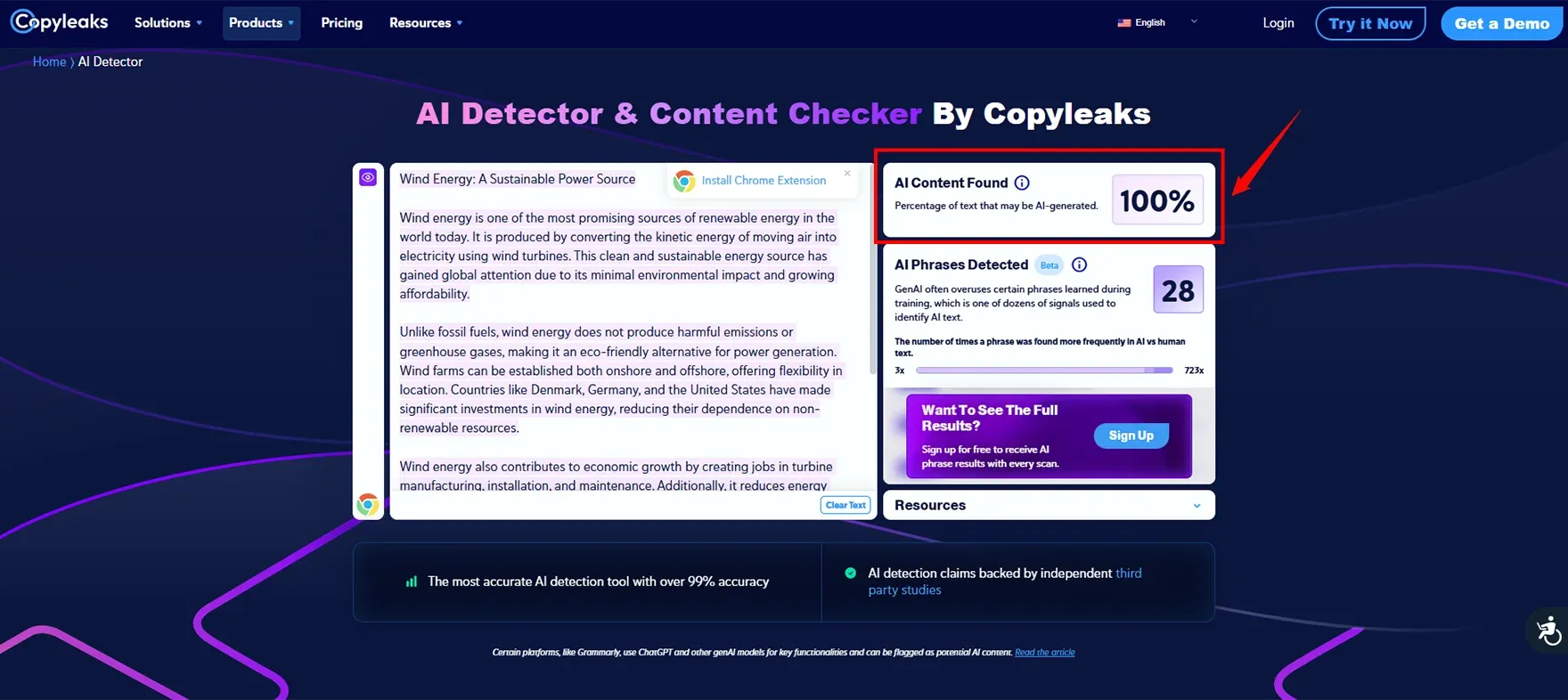 Checked in Copyleaks AI detector
