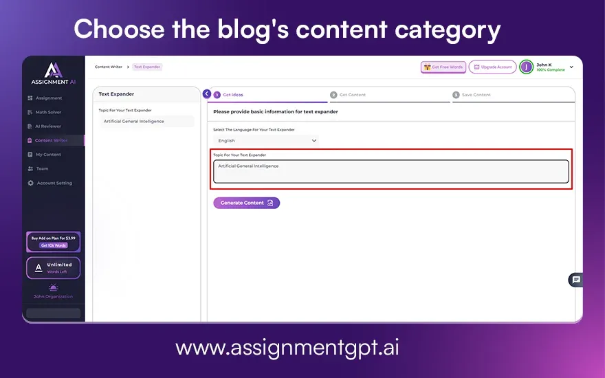 Choose the blog's content category.webp