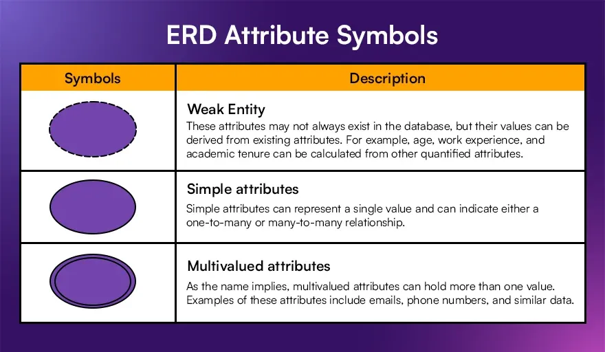 ERD Attribute Symbols