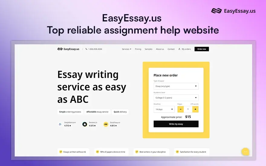 EasyEssay.us - Top reliable assignment help website