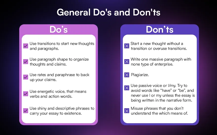 General Do's and Don'ts