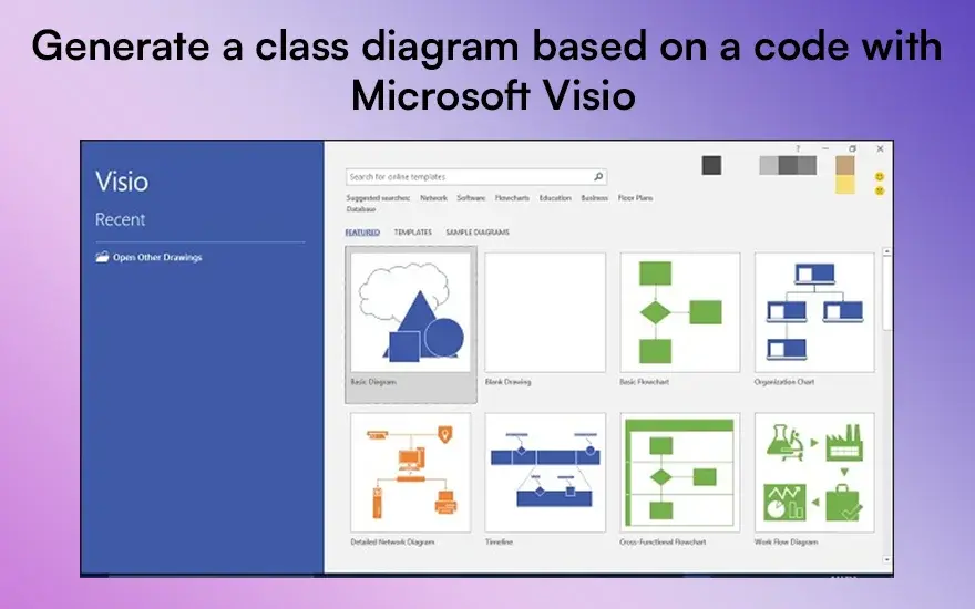 Generate a class diagram based on a code with Microsoft Visio.webp