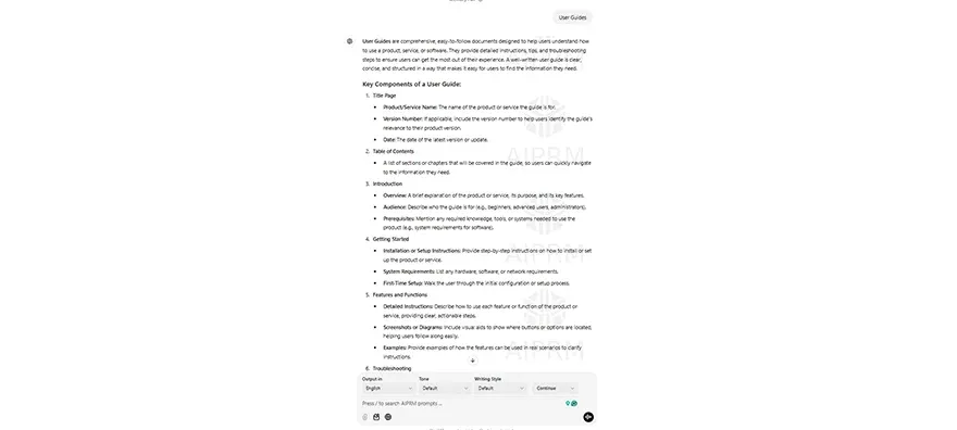 Generating AI Content for a User Guides