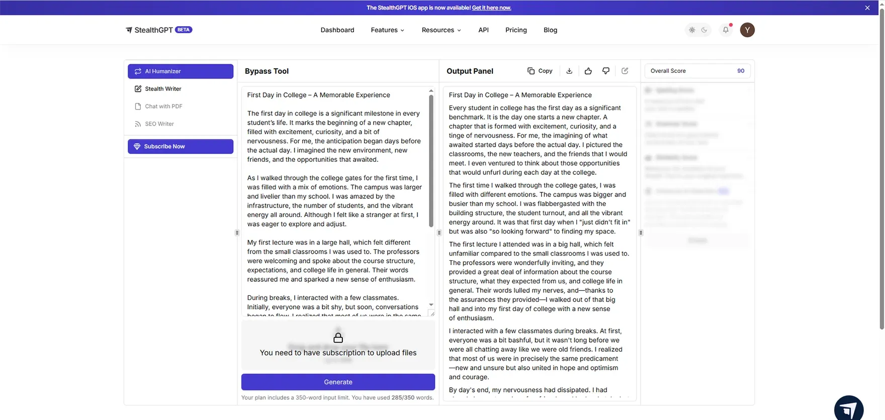 Humanize AI Content in Hidemy ai