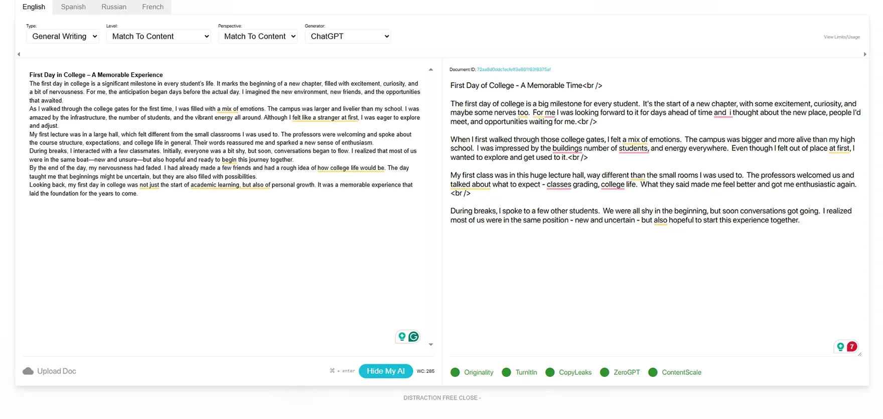 Humanize AI Content in StealthGPT