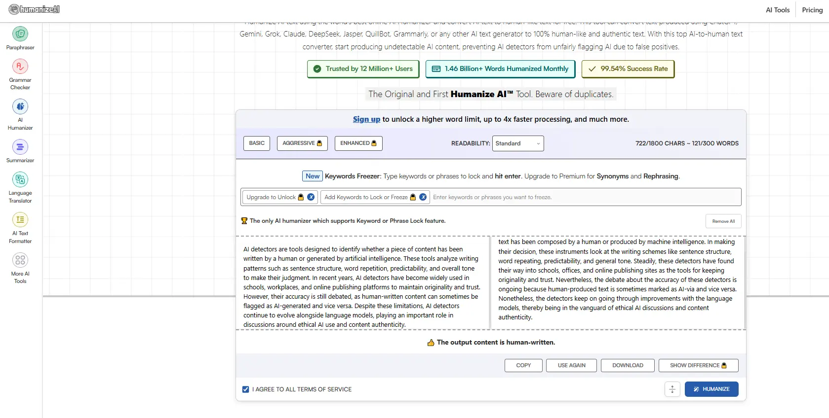 Humanize essay content