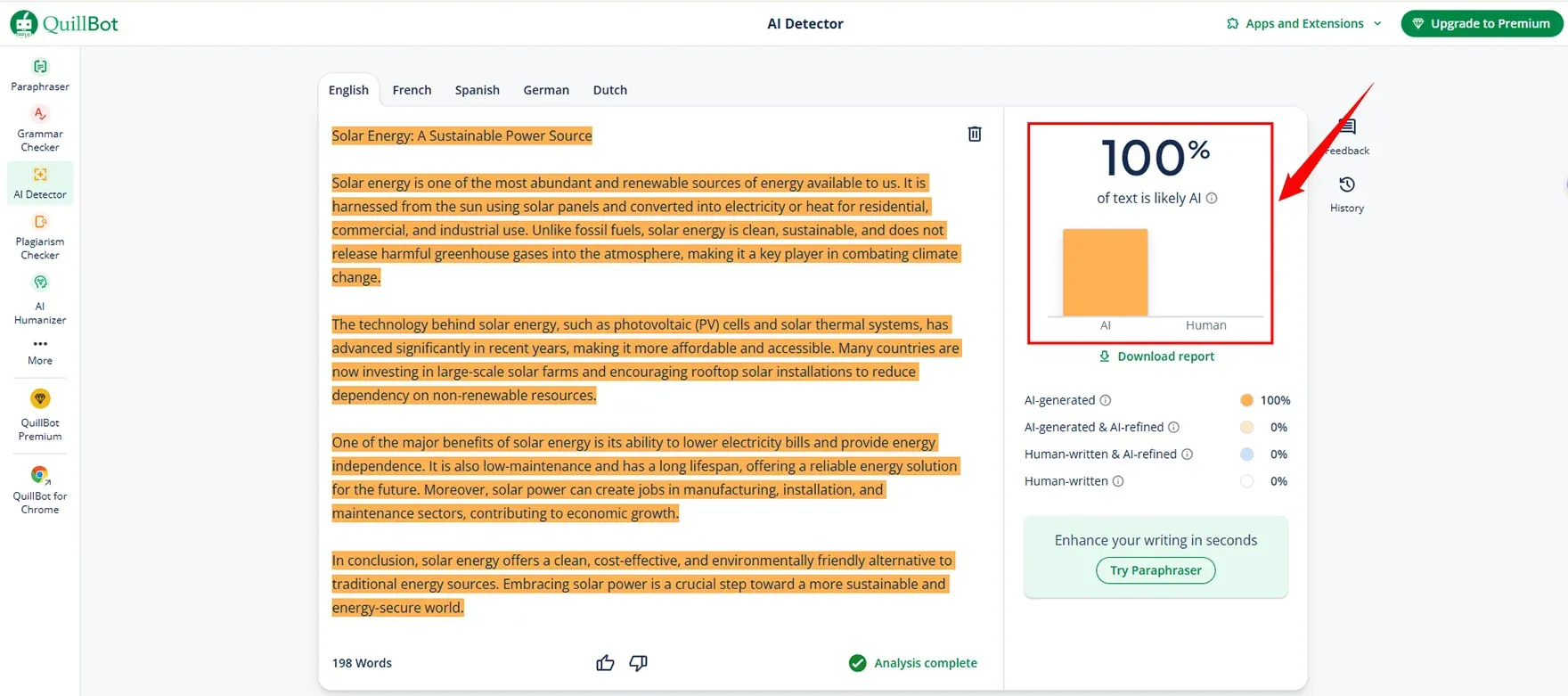 Quillbot AI Detector