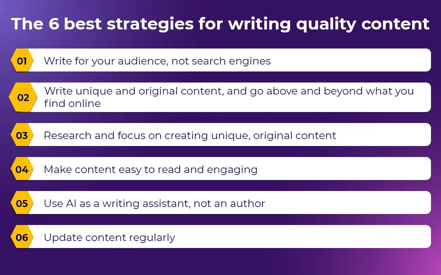 The 6 best strategies for writing quality content