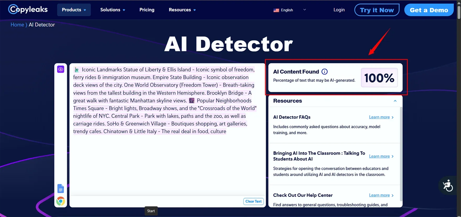This Humanize text check-in Copyleaks AI detector