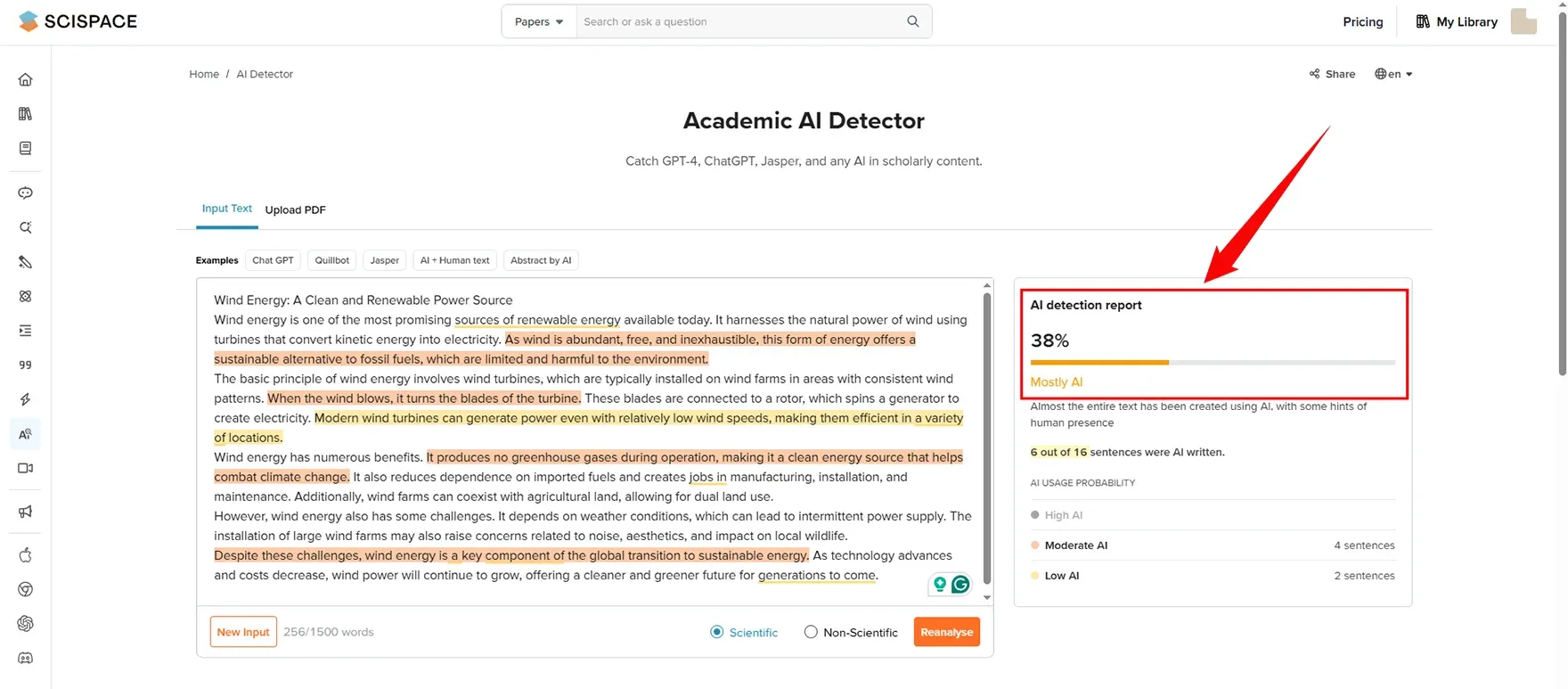 Typeset AI Detector Check