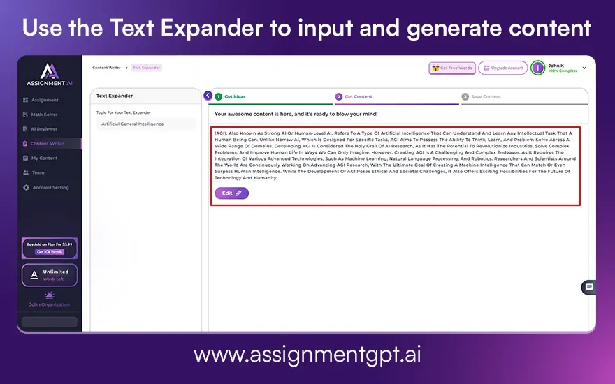 Use the Text Expander to input and generate content.webp