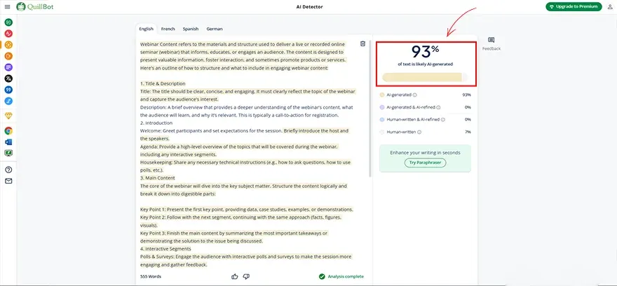 Webinar in Quillbot’s AI Detector