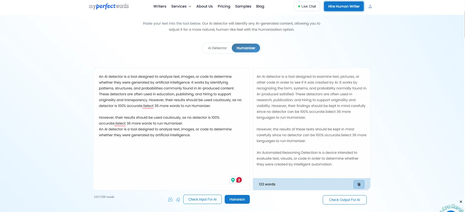 perfect word Humanizer